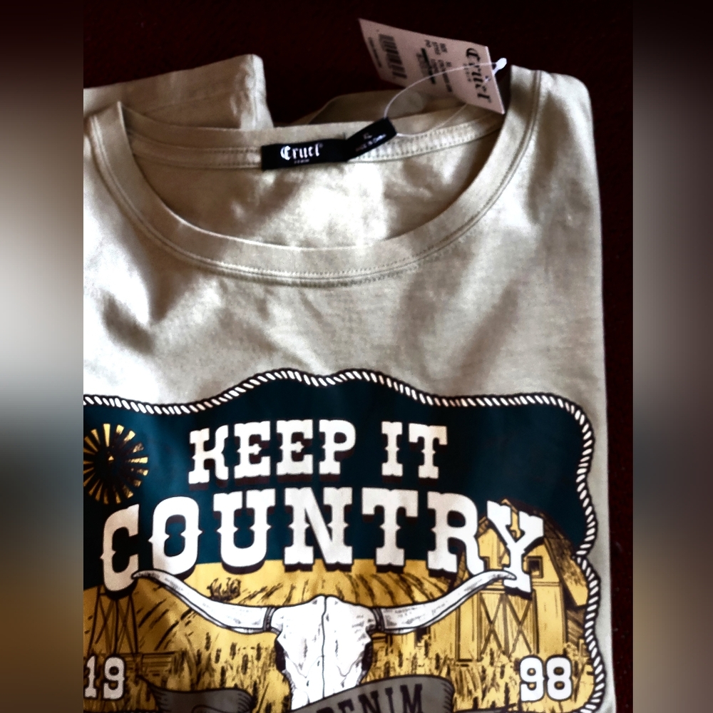 Green Country Graphic Tee Long Sleeve Womens XL